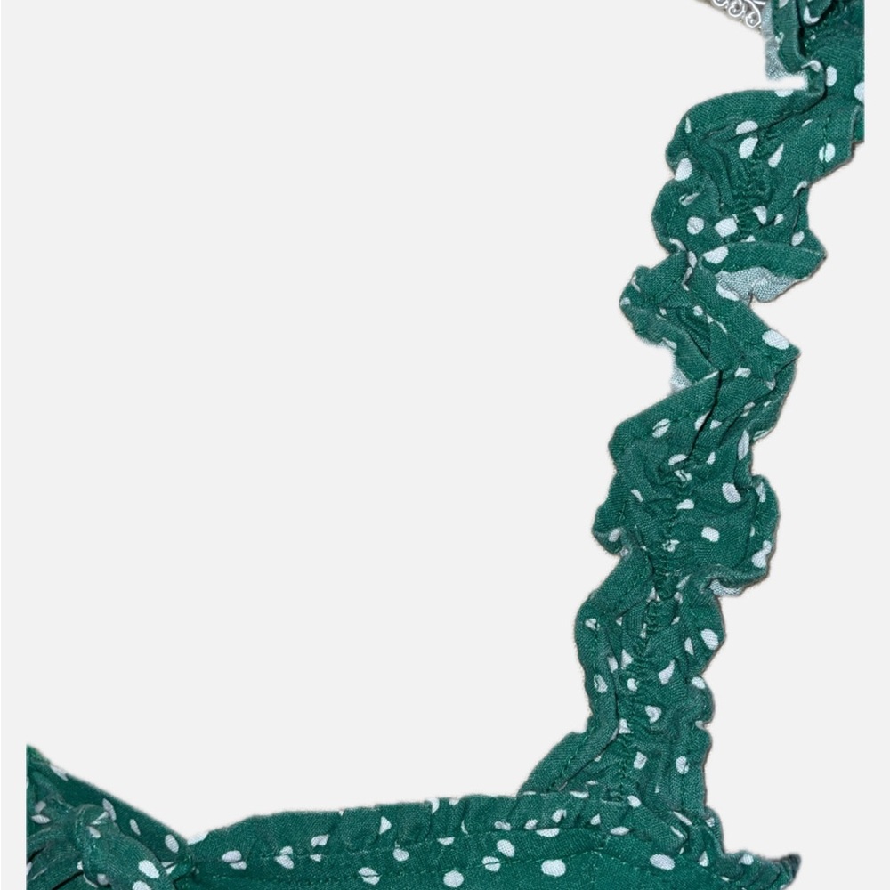 Green Polka Dot with slit Dress - Picture 4 of 5